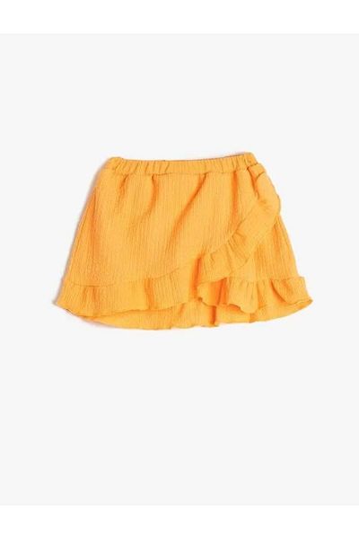 Koton Skirt Frilled Wrap Elastic Waist Textured