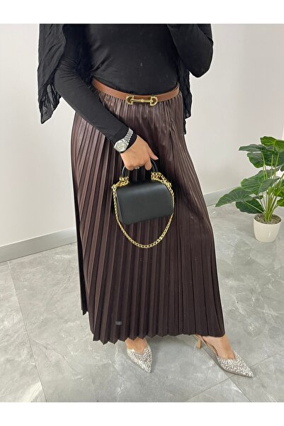 NİSUM MODA Δερμάτινη πλισέ φούστα