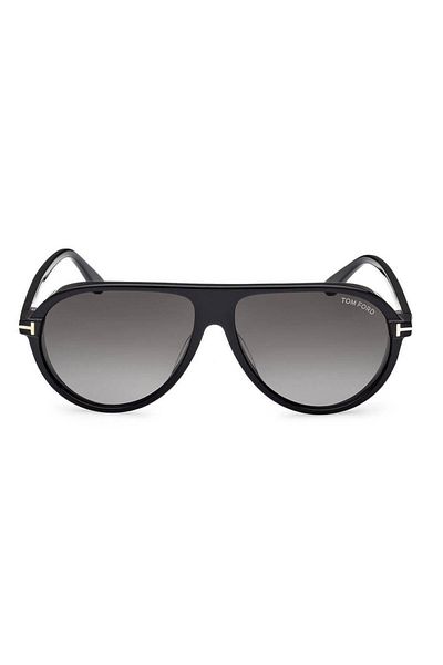 Tom Ford نظارات شمسية للجنسين Tf1023 Marcus 01b 60-13، إطار أسود من مادة الاسيتات، عدسة مدخنة