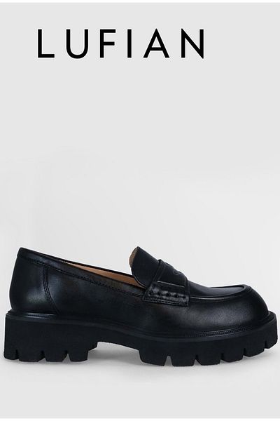 Lufian 122230010 Anna Oxford Women's Leather Classic Shoes Black
