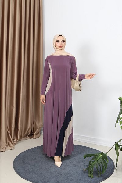 NİSUM MODA Rainbow Patterned Sandy Dress