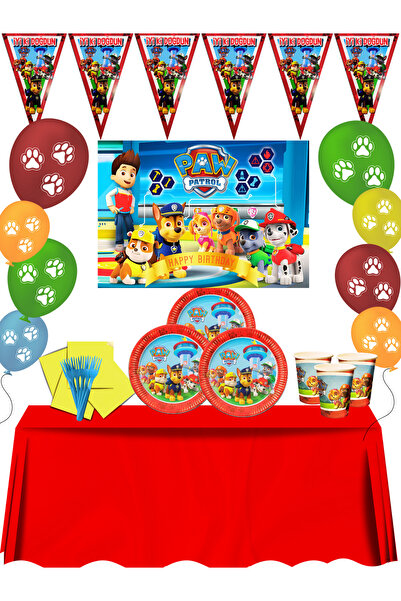 snowparty مجموعة لافتة بنزين باو باترول باو مكونة من 8 قطع من لوازم حفلات أعي...