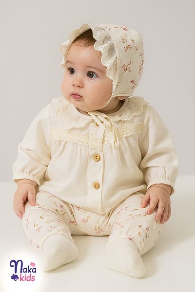 Naka Concept Little Spring Baby Girl Hospital Discharge Set - 10 Pieces Pink Floral