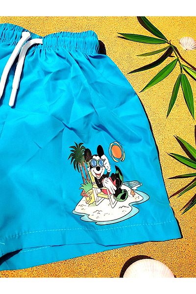 MİLAYS LİFE HOME COLLECTİON PANTALONI SCURT DE MARE CU ȘIRETURI PENTRU BĂIEȚI CU MODEL MİLAYS KIDS