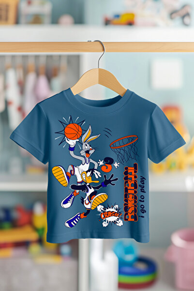BookOrBook Tricou pentru copii Bunny și Daffy Basketball 100% bumbac de calit...