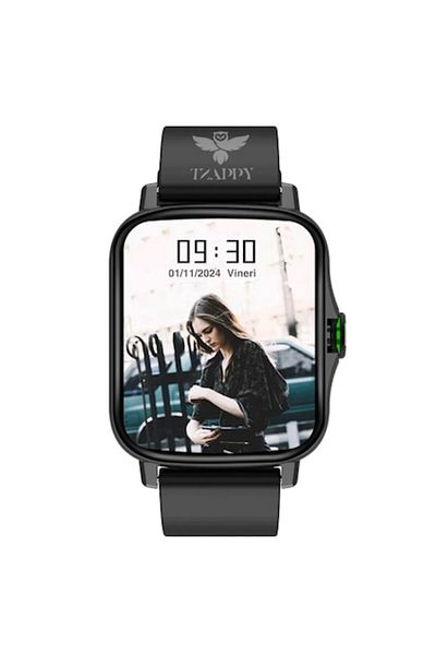 Tzappy Smartwatch Tzappy, Bluetooth Calls, Music Playback, Sleep Monitoring, Blood Pressure and Oxygen Meas