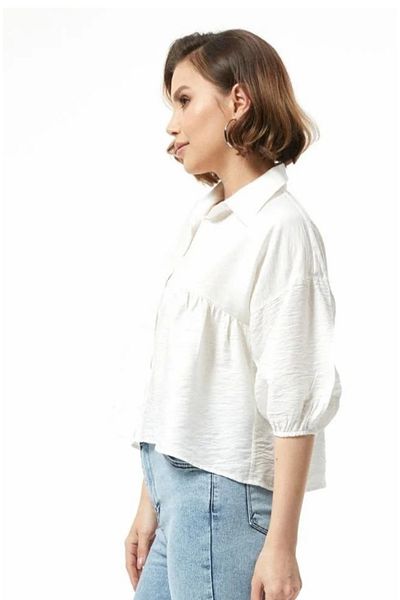 DHDmoda Ecru buttoned shirt