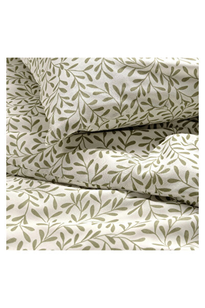 IKEA tek kişilik nevresim seti, beyaz-yeşil, 150x200/50x60 cm
