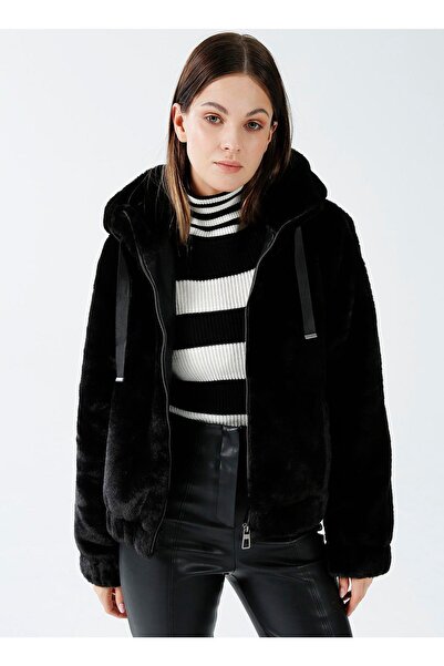 ONLY سترة بغطاء للرأس من الفرو من Onlvida معطف نسائي من Cc Otw