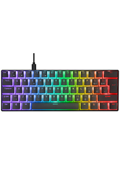 Everest Briar Siyah Type-C Bağlantılı RGB Puding Tuşlu Gaming Oyuncu Klavye Q Mekanik Red Switch