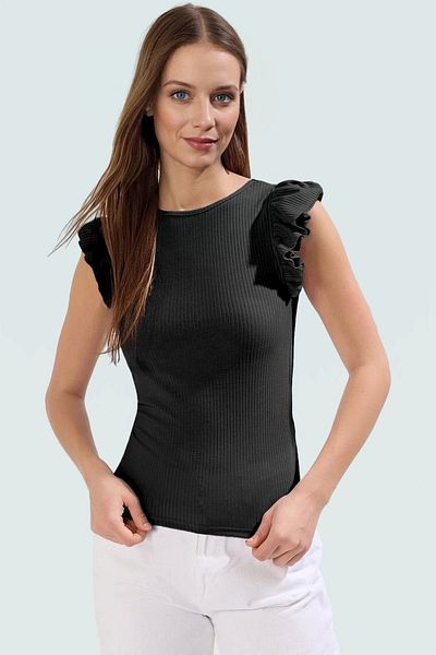 PayBuy Fitted Short Sleeve Knitted Blouse Crew Neck Casual Elegant Design Durable Material