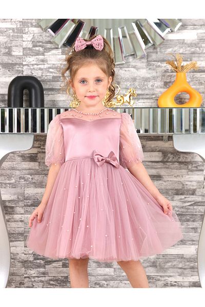 TREEMASS Girl's dress, satin and pearls Dream Tulle TREEMASS511