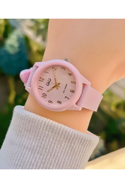 Q&Q Vs13j055wl Waterproof Silicone Cord Young Girl's Wristwatch