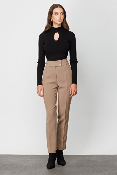Ekol Yüksek Bel Düğmeli Pantolon