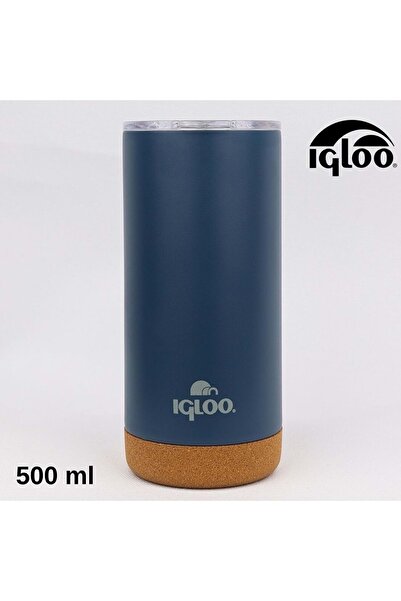 IGLOO Cork Mug 500ml Thermos Mug Cup Flask Light-Dark Blue
