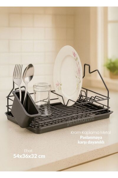 Jet's Home Tek Katlı Bulaşıklık Tezgah Üstü Tabaklık BPA FREE Bulaşık Sepeti ...