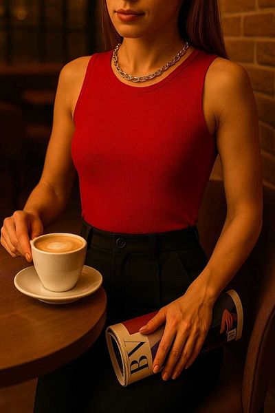 MELOOX Women Ribbed Look Suspender Basic Tank Top