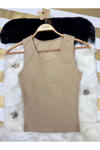 MELOOX Women Ribbed Look Suspender Basic Tank Top