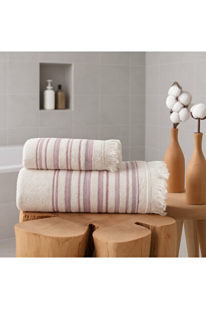 SARİNA renkli bir dünya Ретро-французський рушник для ванної кімнати з ліловим кантом 50x90 70x140