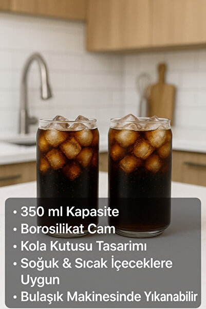 BRE HOME 2 Adet 350 ml Isıya Dayanıklı Isıtılabilir Meşrubat/kahve/süt/su Bar...