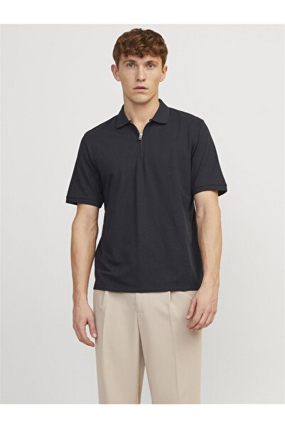 Jack & Jones Ανδρικό μπλουζάκι Jjemac Zip Ss Polo Sn