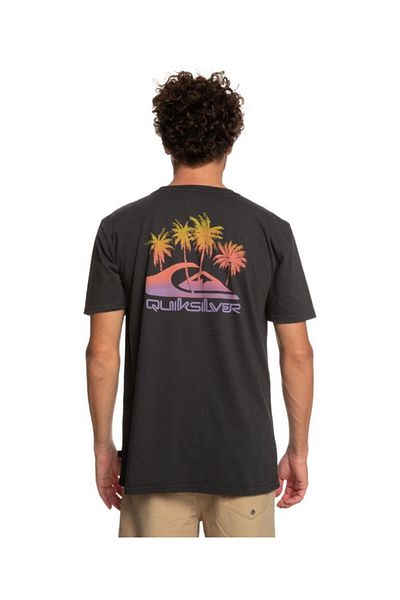Quiksilver Men's Black Crew Neck Pastime Paradise T-Shirt