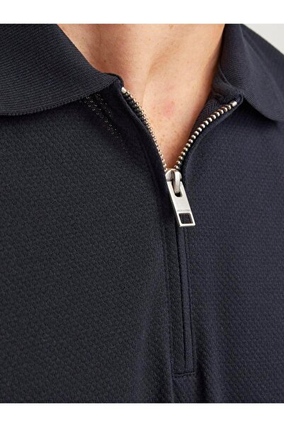 Jack & Jones Ανδρικό μπλουζάκι Jjemac Zip Ss Polo Sn