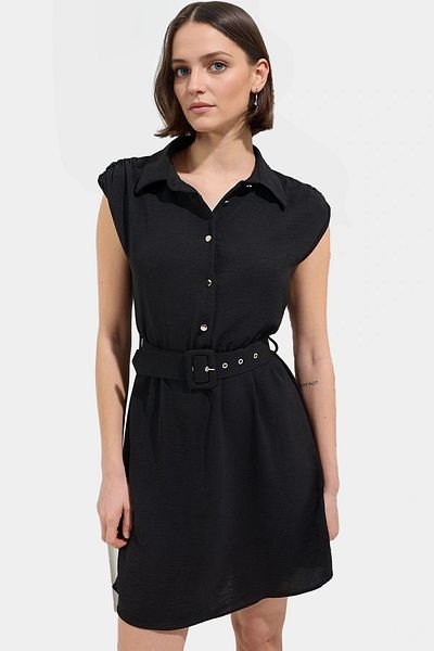 PayBuy Women's Short A-Line Dress with Belt Polyester Woven Casual Style Professional Look Perfect Fit
