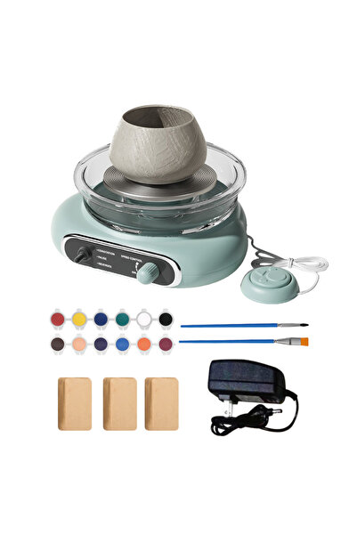 Choice مجموعة عجلة فخار صغيرة باللون الأخضر الفاتح، فن طين الفخار، عجلة فخار ...