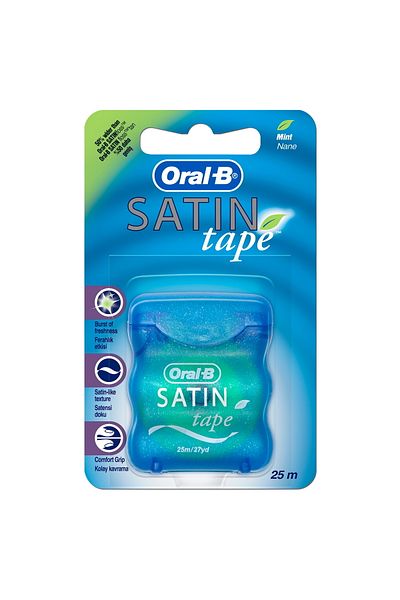 Oral-B Satin Tape Mint Wide Dental Floss For Plaque Removal & Fresh Breath, 25 M