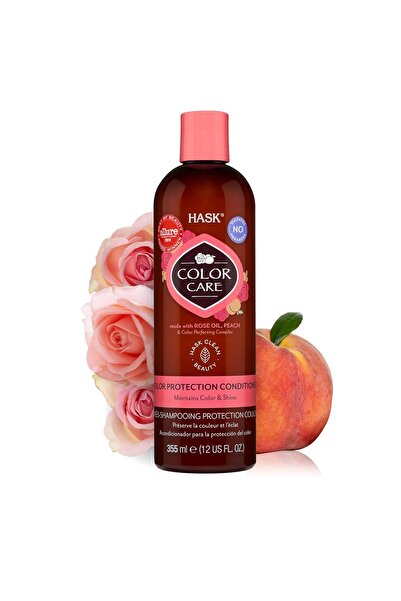 HASK Rose Oil & Peach Color Care Conditioner 355ml – Sulfate-Free, Color-Safe Formula