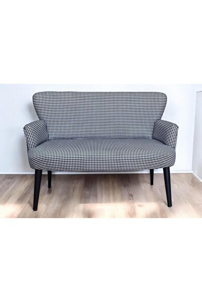 WATERYBROOK Ikili Koltuk - Etnik Desen - Nubuk Kumaş - Ahşap Ayak - Mor