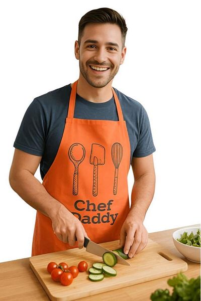 MODALİN Chef Dady Liquid Proof Kitchen Apron Stain Resistant, Liquid Proof, Easy to Clean Apron