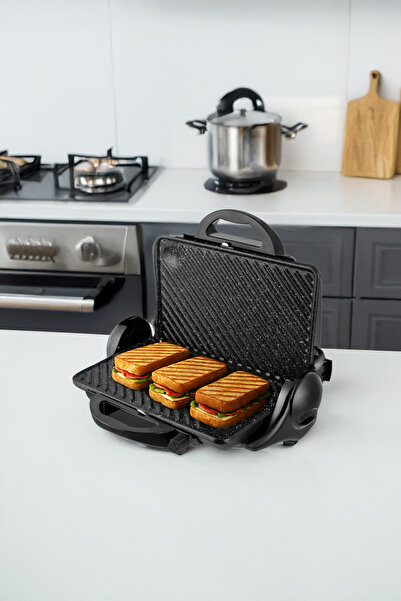 TİMİON Awox Orion Tost Ve Izgara Makinesi 180° Açılabilir 1800w Siyah