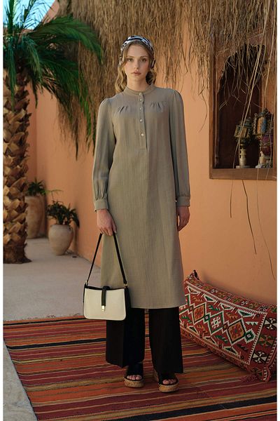 Fatma Atasoy Maxi Mink Muslin Tunic with Drawstring Robe