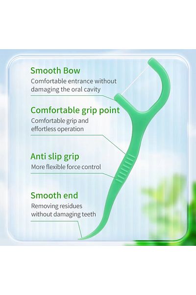 Choice 50pcs Mint Flavor Floss Stick Adult Ultra-fine Teeth Cleaning Home Essential Disposable Floss