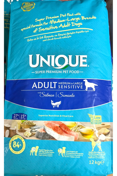 Unique Medium&large Sensitive Somonlu Yetişkin Köpek Maması 12 Kg