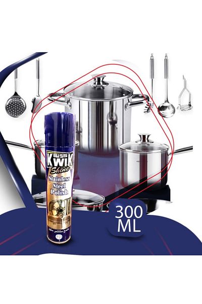 Kwik Stainless Steel Polish 300 ml – Cleans, Shines & Protects Metal Surfaces