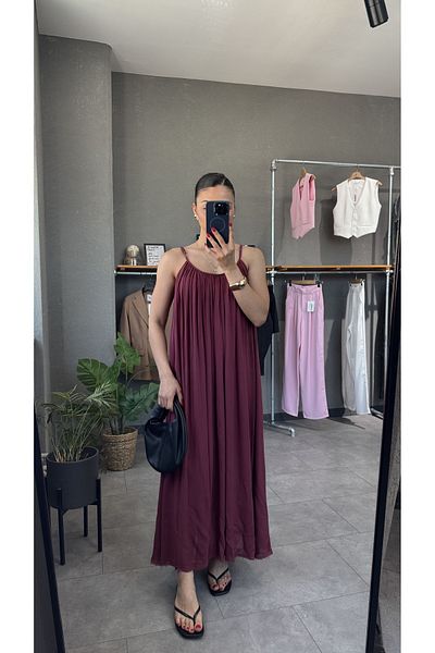 yourname collection Loose Cut Long Women's Dress with Strap