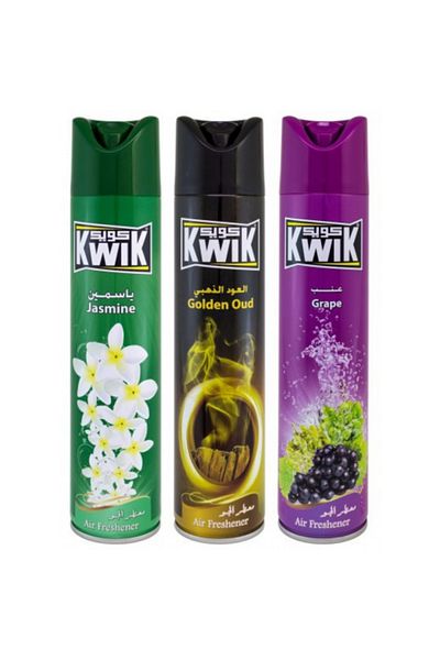 Kwik Grape Air Freshener 300ml – Long-Lasting Scent Spray for Home, Office & Car