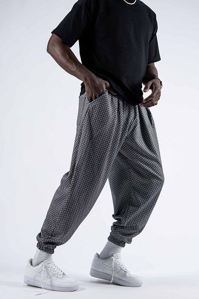 Superbluemexico Men's Baggy Jogger Black Loose Baggy Trousers