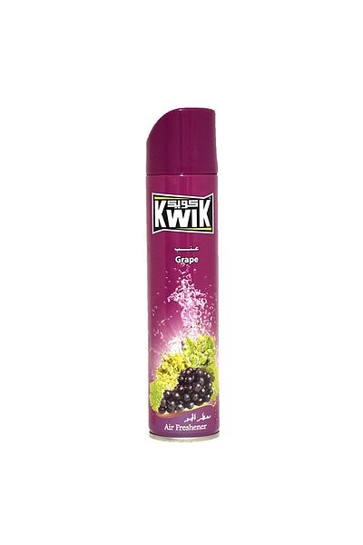 Kwik Grape Air Freshener 300ml – Long-Lasting Scent Spray for Home, Office & Car
