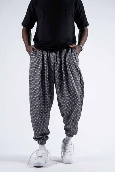 Superbluemexico Men's Baggy Jogger Black Loose Baggy Trousers