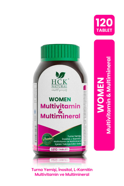 HCK NATURAL WOMEN- Kadınlara Özel Multivitamin-Multimineral Kompleks 120 Tablet