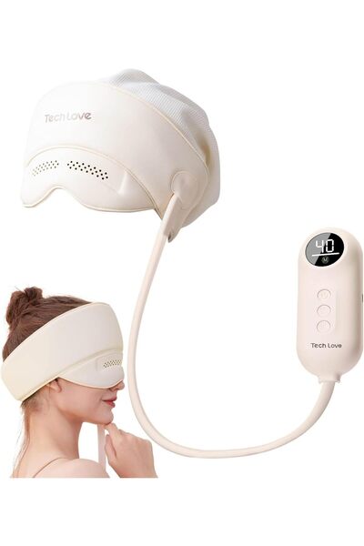 techlove جهاز تدليك الرأس والعين - تدليك ثلاثي الأبعاد بضغط الهواء والتدفئة م...
