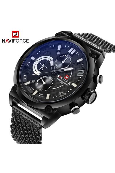 Naviforce NF9068S Fashion Military Sport Stainless Steel Quartz Waterproof WristWatch for Men