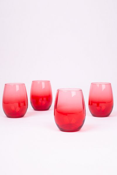 Rakle Red 350 Cc Larc Set of 4 Water Glasses
