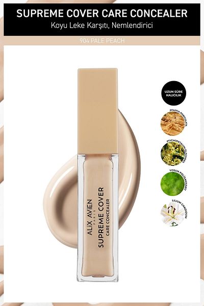 Alix Avien Permanent, Moisturizing, Cell Repairing Anti-Blemish Concealer - Supreme Cover Concealer 904 Pale Peach