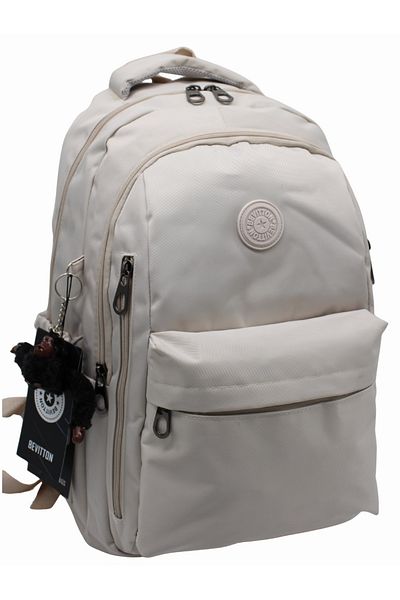 ÇantaExpress School Backpack Unisex Water Resistant Fabric School Bag 2500 Beige