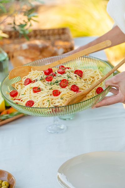 Rakle Splendid Glass Salad Bowl Set of 2 Green 25 cm - 30 cm